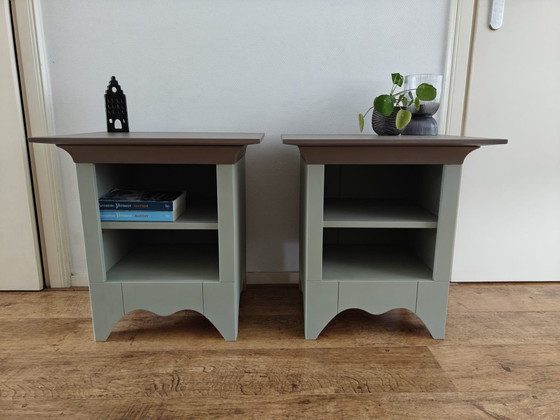 Image 1 of Set of restyled nightstands | Agave & Deep Earth