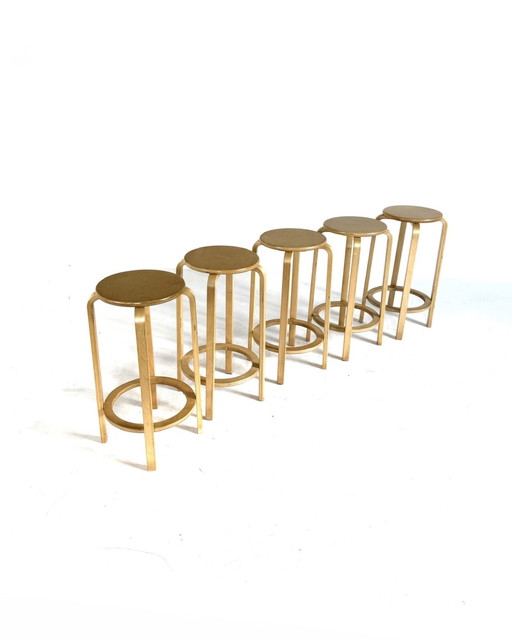 5x Vintage Plywood Barkruk ‘80
