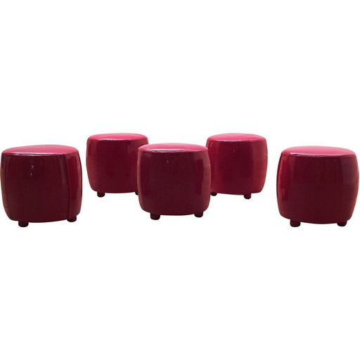 Pouf vintage rouge brillant