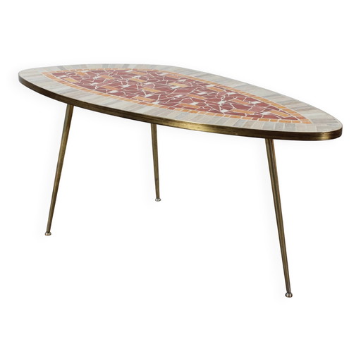 Mesa de mosaico de artista K. Theessen mesa de centro vintage