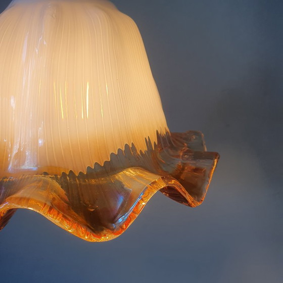 Set of Vintage Glass Pendant Lights. Floral / Flower-shaped Glass – Pendant lamps, Metal (photo 13 of 24)