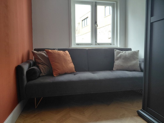 Grey SKLUM sofa bed – Metal, Velvet (photo 5 of 6)