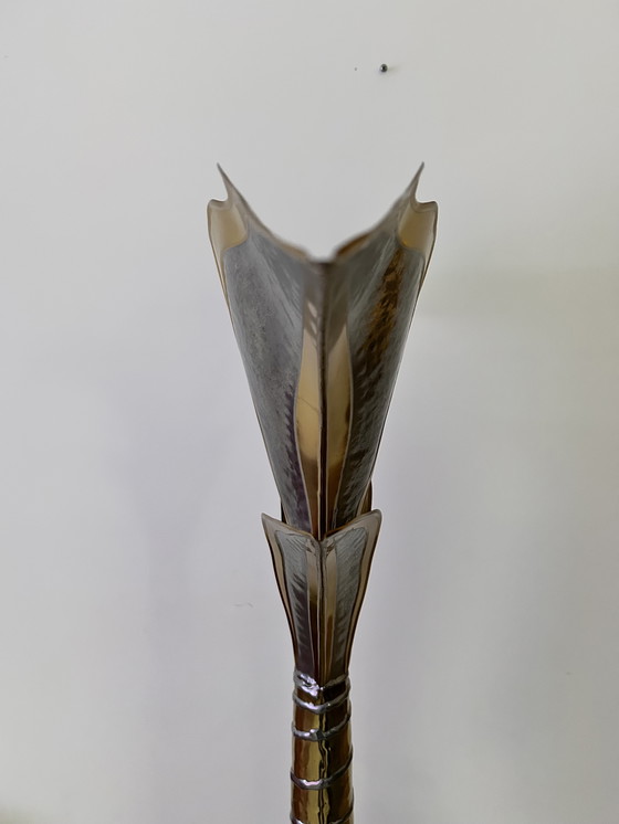 Image 1 of Lampada da terra vintage in ottone di Henri Fernadez