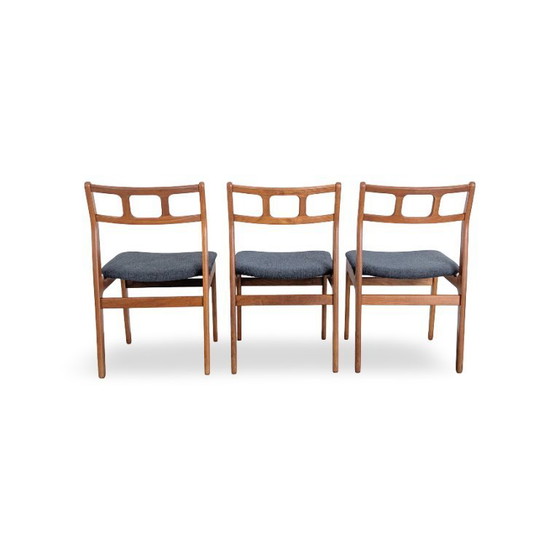 Image 1 of Set van 3 originele mid-century stoelen, Deens design, teakhout, vintage jaren 60.