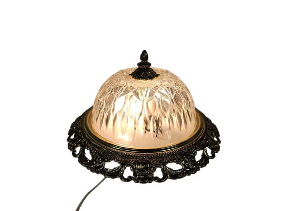 Image 1 of Massif - style Hollywood Regency - laiton - verre - 3e quart 20e siècle