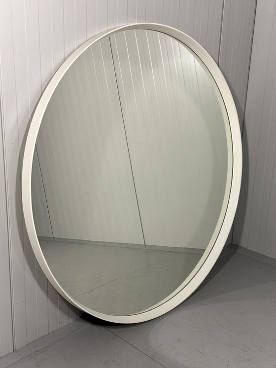 Image 1 of Specchio da parete rotondo XXL in legno bianco, anni '60-'70