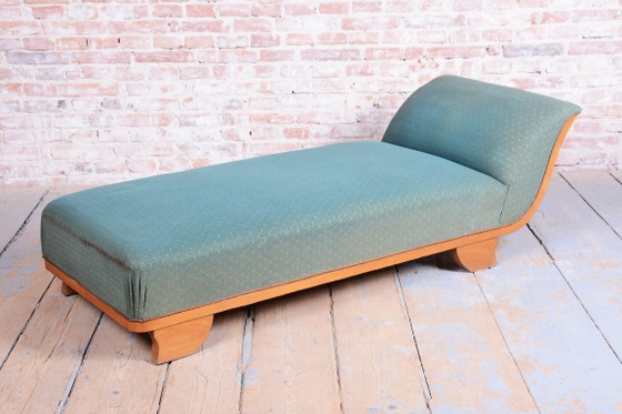 Gerestaureerde art-deco bank, beukenhout, herleefd Pools, Tsjechisch, jaren 1920 – Chaises longue, Textile (photo 9 of 9)