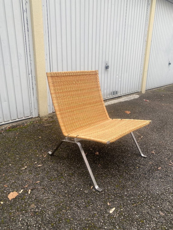 Image 1 of Set di 8 poltrone Pk22 di Poul Kjaerholm, firmate Fritz Hansen