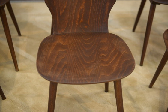 Set of 8 Baumann “Gentiane” model chairs by Henri Julien, 1960s – Dining chairs, Wood (photo 3 of 14)