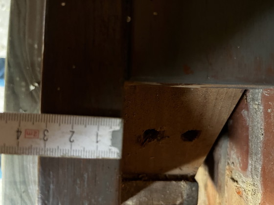 Image 1 of Massieve eettafel teakhout, voor de eetkamer of als tuintafel.