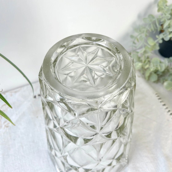 Vintage Geometric Pattern Glass Vase – Geometrisch (photo 9 of 9)