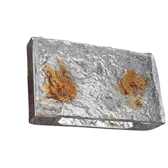 Image 1 of Venini Italy Wandleuchte „Stone“, Design aus den 70er Jahren, dickes Säureglas