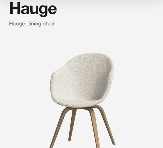 Image 1 of Hauge white dinnertable chair wooden frame 