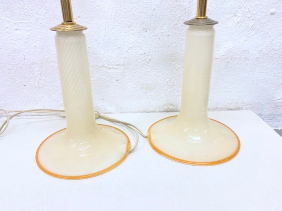 Image 1 of 2 basi per lampade da tavolo in vetro, design anni '60/'70