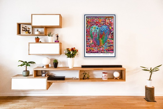 Image 1 of Un corazón, una ciudad, un amor - James Rizzi 1998 - Póster 70 x 100 cm