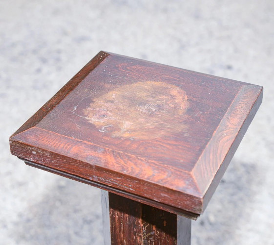 Mid-Century italienischer Massivholz-Pflanzensäule – Vintage (photo 7 of 7)