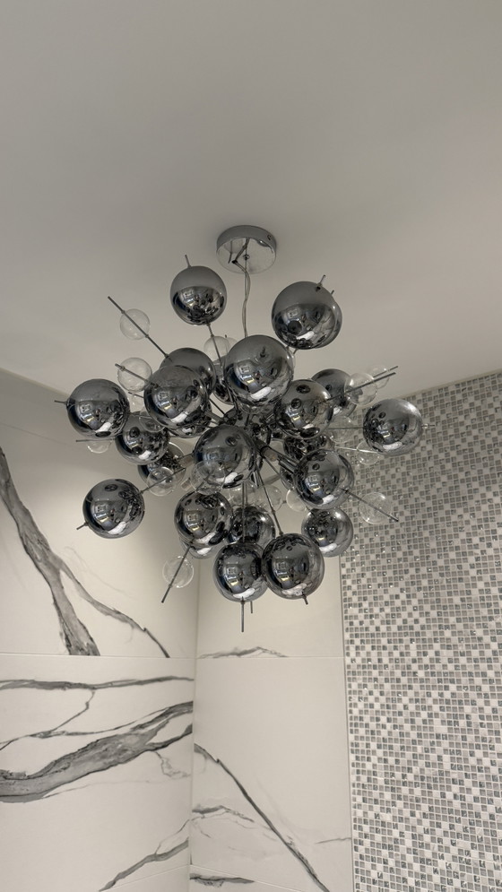 Image 1 of Näve Sputnik chandelier — chrome & glass, model 70264