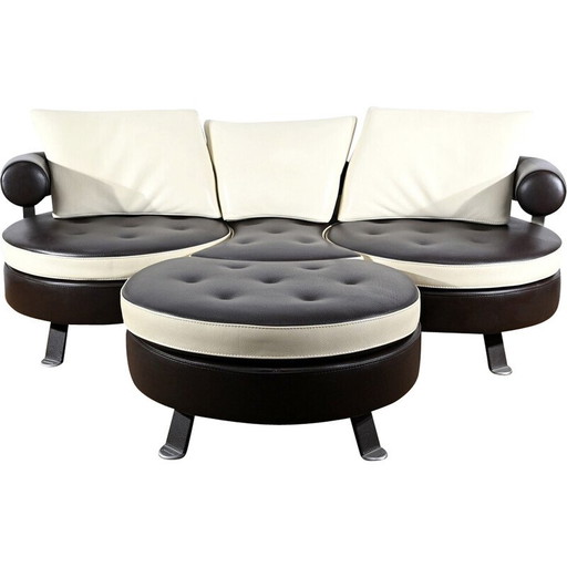 3-Sitzer-Sofa mit Ottomane von Mario Spinelli für Formenti, Italien 1980