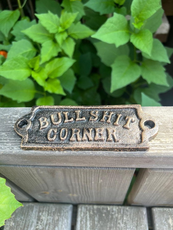 Image 1 of Cast Iron Wall Sign – “Bullshit Corner” - Free Shipping
