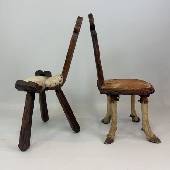 Coppia di sedie rustiche stile folk – Poltrone relax, Pelle, Legno (photo 14 of 34)