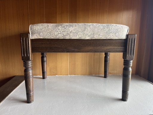 Vintage Farstrup Deens Design Voetenbankje/poef – Wood, Textile