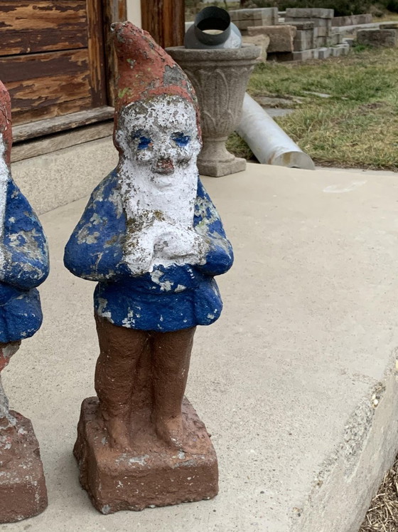 Garden Cement Dwarf Sculptures, Set of 2 (photo 4 of 4)