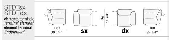 Sofá esquinero estándar Edra de 2 módulos, tapizado en tela T LP € 17.000 – Sofás modulares, Textile (photo 8 of 9)