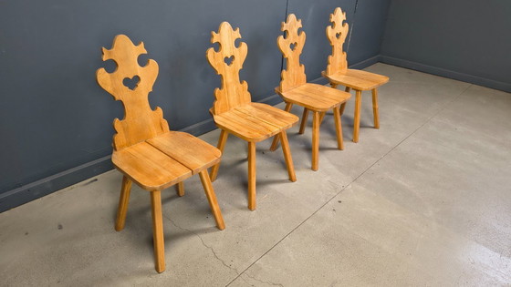Image 1 of Vintage rustic tiroler dining chairs, 1960s