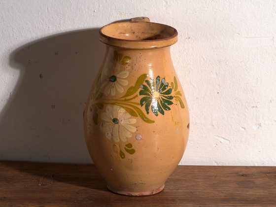Set of 3 Antique Glazed Ceramic Jugs, Central Europe, circa 1920, Crockery, Brown (photo 12 of 14)