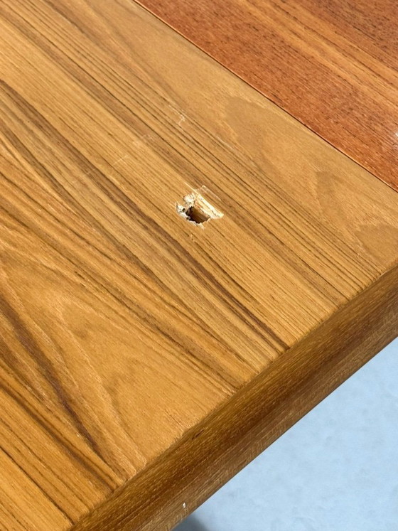 Image 1 of Uitschuifbare eettafel/tafel uit het midden van de 20e eeuw, gemaakt van teakhout door C J Rosengaarden, Denemarken, jaren 60.