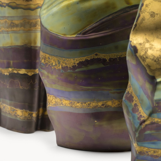 Image 1 of Rosenthal Studio Line Johan van Loon Drexler Fine Porcelain Art Vase Trio Eosin