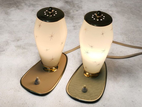 Image 1 of Pair of extremely rare bedside lamps / table lamps, 1950s