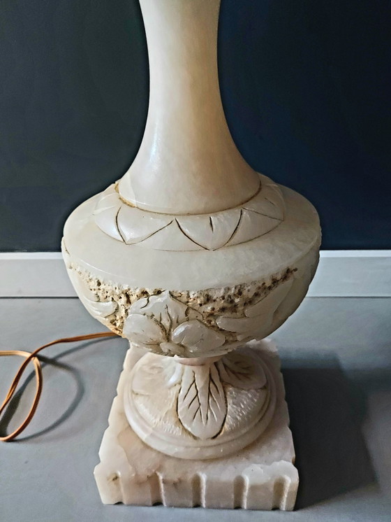 Image 1 of Alabaster Natural Stone Table Lamp Large Model