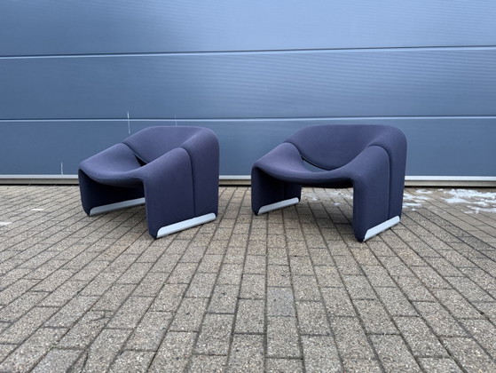 Image 1 of 2x Artifort Groovy F598 Blu Scuro, Ottime Condizioni!