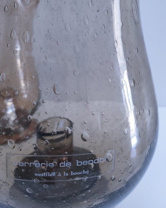 Image 1 of due portacandele in vetro soffiato a mano con effetto bolla