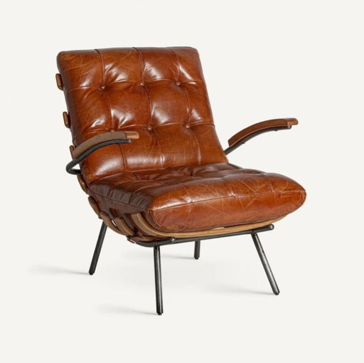 Sillón de cuero hecho a mano