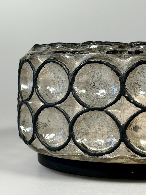 Image 1 of Lampada da soffitto anni '60/'70, Plafoniere, Glashütte Limburg, Germania, vetro e metallo