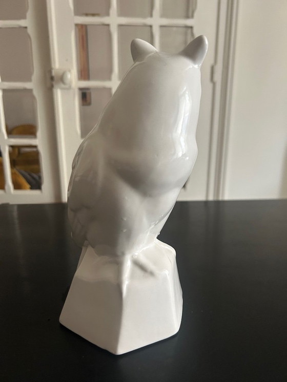 Image 1 of white ceramic owl