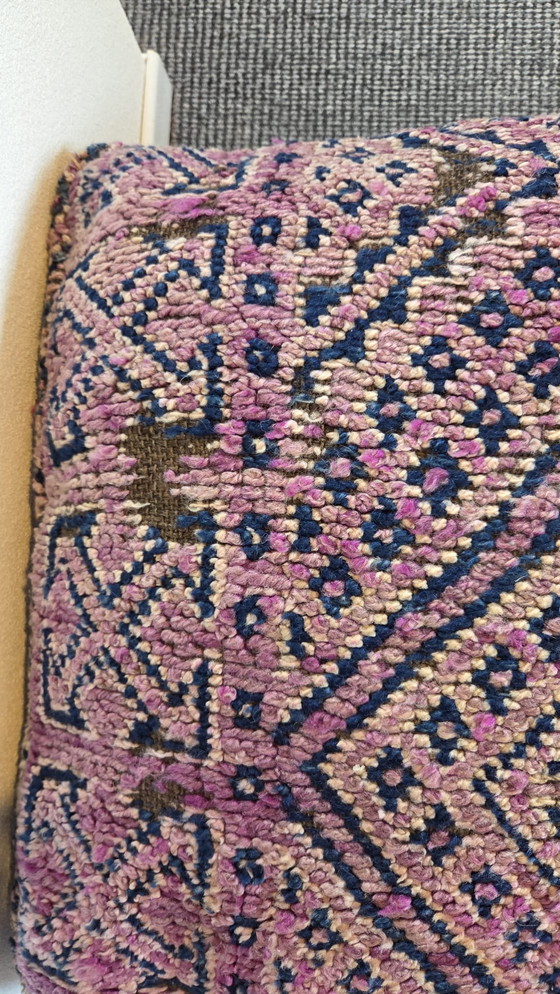 Image 1 of Vintage berber poef paarse blauw kleur