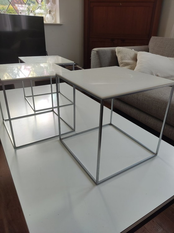 PKJ71 Poule Kjaerholm Nesting Tables Dänemark 1957, PK71 Nesting Tables Poul Kjaerholm, Beistelltische (Foto 13 von 15)