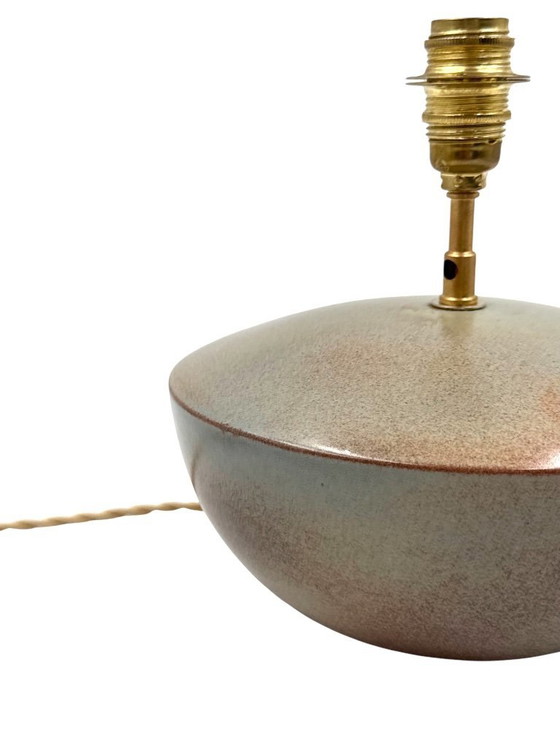 Image 1 of Pied de lampe en céramique verte, style moderne du milieu du siècle, Alain di Bin, France, années 1960