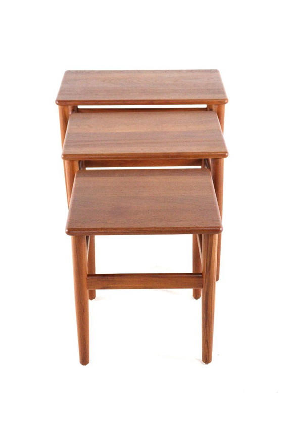 Set of 3 Danish Nesting Tables Side Tables Solid Teak Vintage Restored – Wood (photo 5 of 19)