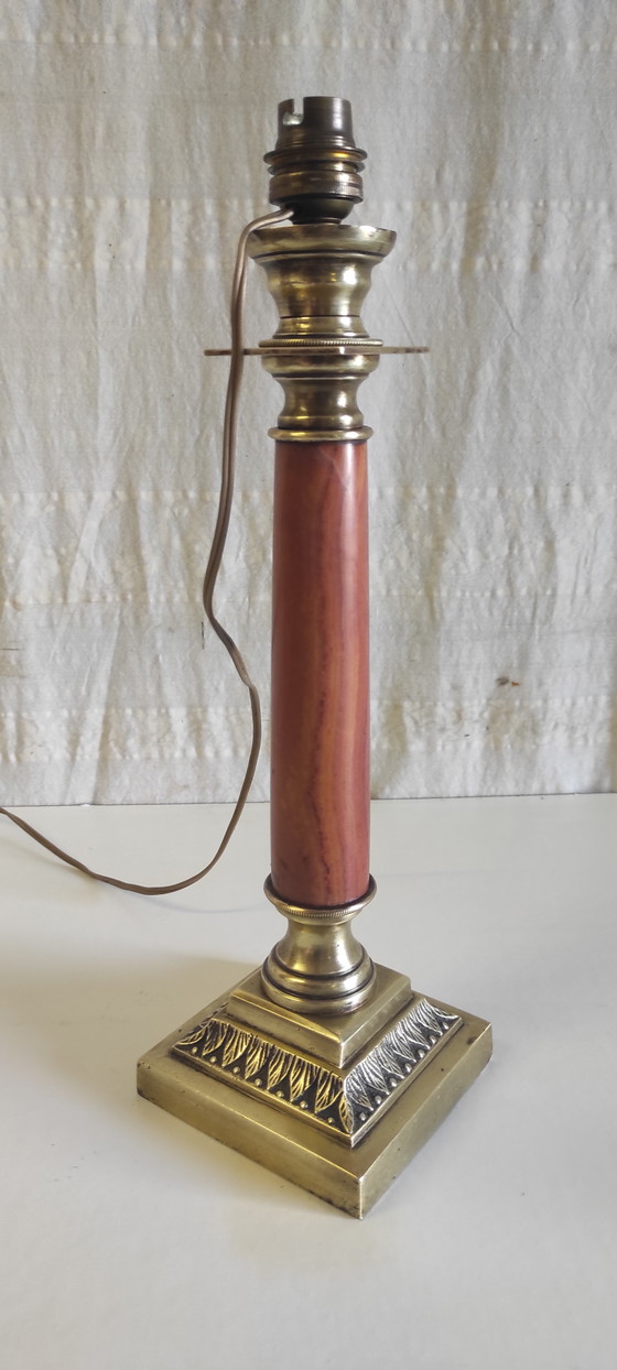 Bronze and marble table lamp - 19th century (photo 5 of 8)