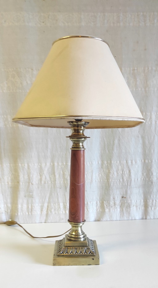 Bronze and marble table lamp - 19th century – tafellampen (photo 2 of 8)