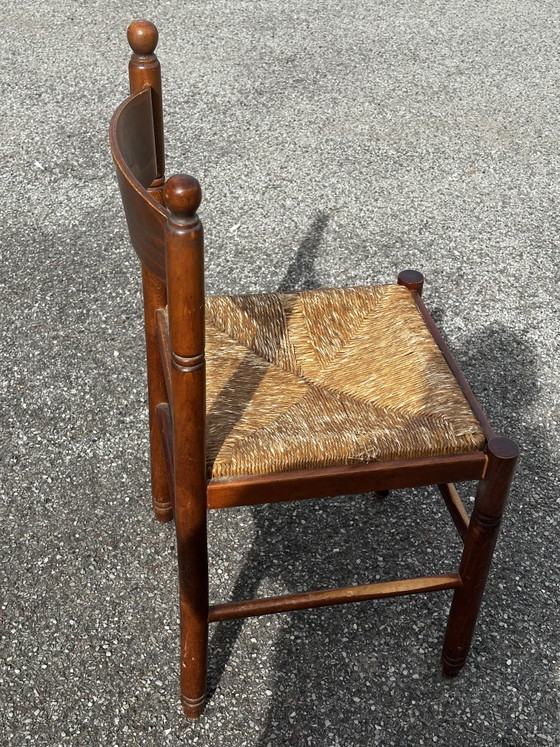 3 Sedie Vintage in Legno e Paglia – Anni '50/'60 – Sedie da pranzo, Wood (photo 10 of 15)