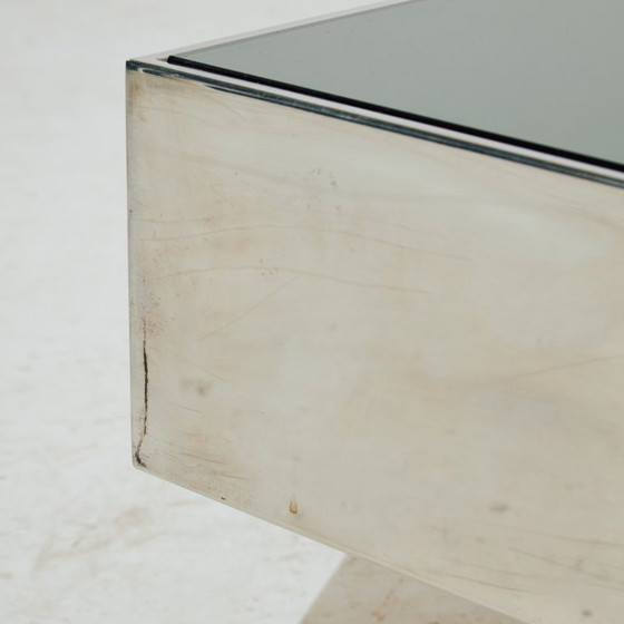 MK10337 Chromen en Glazen Salontafel van Willy Rizzo voor Cidue (photo 9 of 14)