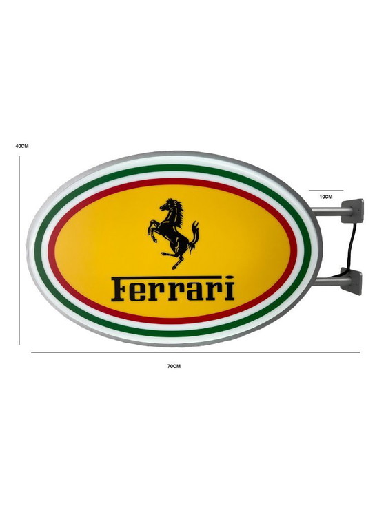Image 1 of Coche Ferrari - Letrero publicitario redondo