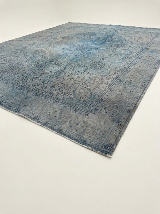 Large Persian Kerman Rug (384x296) | Hand-knotted Vintage Washed Aqua – Rugs & carpets, Wool (photo 3 of 7)