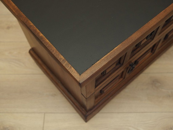Commode danoise avec façades à panneaux, placage de chêne, années 1970, Bois, Métal, Marron, Vintage (photo 7 sur 11)