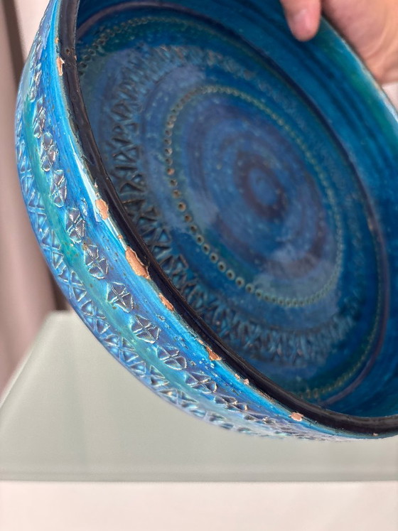 Ceramic bowl, blue, Bitossi, Vintage (photo 7 of 12)